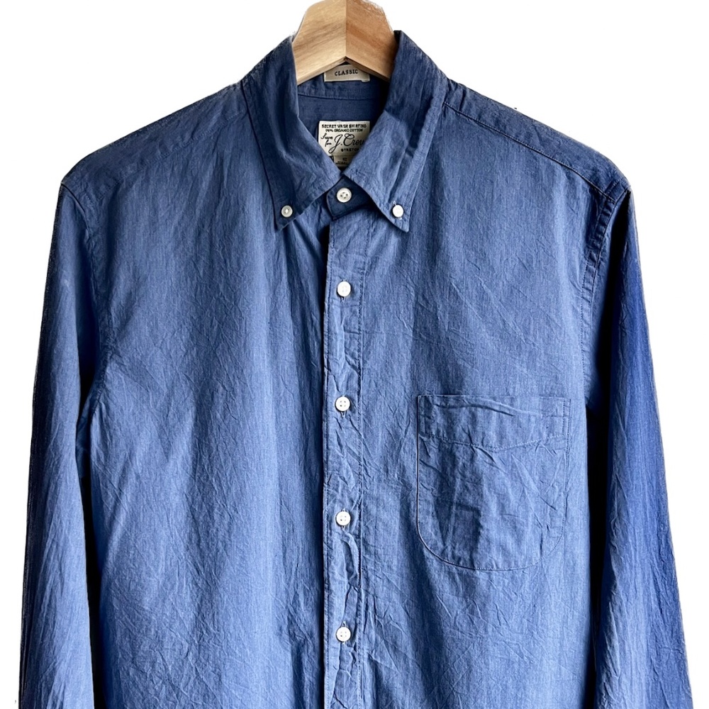 J. Crew Mens Classic Fit Small Blue Button Down Shirt